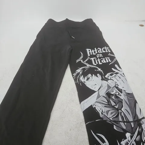 YOUNGLA ATTACK ON TITAN JOGGERS – BLACK, UK MEDIUM (M)