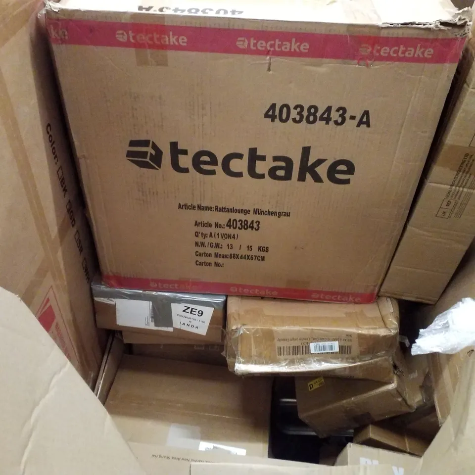 PALLET CONTAINING ASSORTED PRODUCTS INCLUDING OFFICE CHAIR, ROTISSERIE KIT WITH PIZZA RING, SANITISER DISPENSER DOOR HANDLE, TAWA PAN 30CM NON-STICK & AUTO SWING CHAIR 