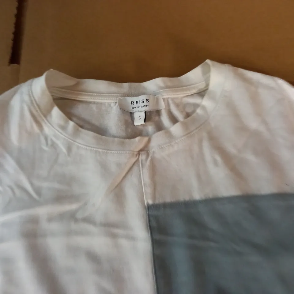 REISS WHITE/GREY T-SHIRT - S