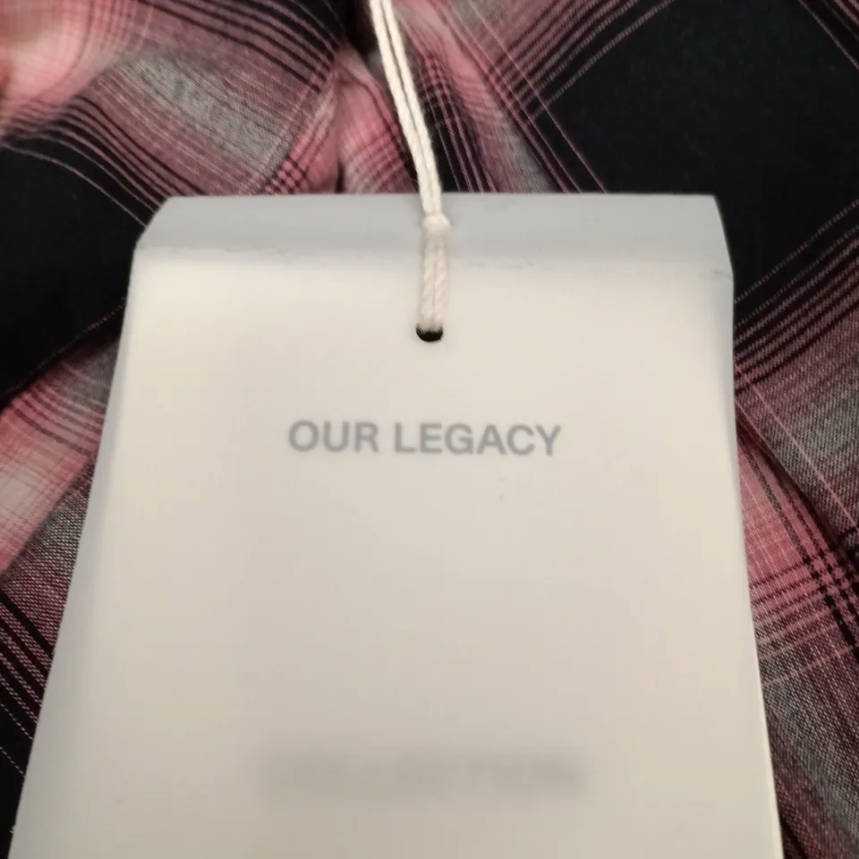 OUR LEGACY POCO SHIRT – PINK/BLACK OPTIC DISSONANCE SIZE 50