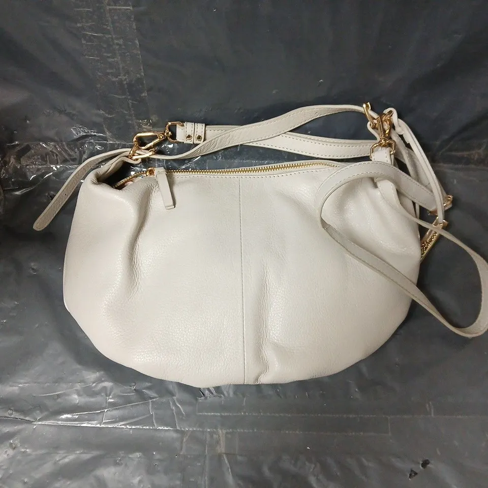 ASHWOOD SOFT SCOOP LEATHER MULTIWAY BAG IN WHITE