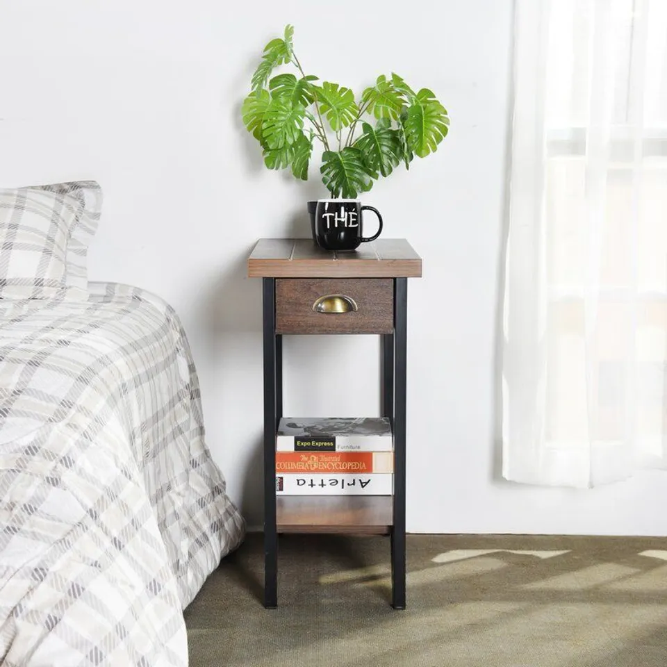 BOXED BELLRINGER 1 DRAWER BEDSIDE TABLE