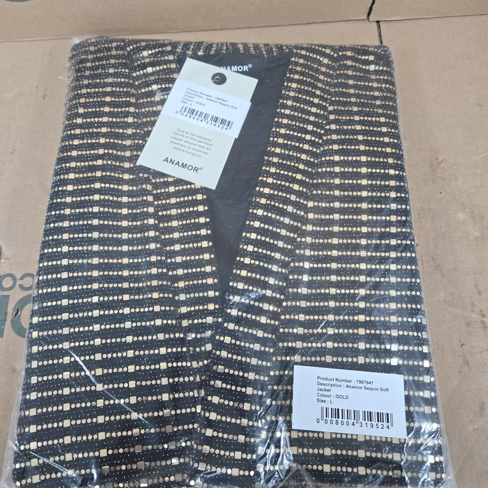 ANAMOR SEQUIN SOFT JACKET – GOLD – SIZE L
