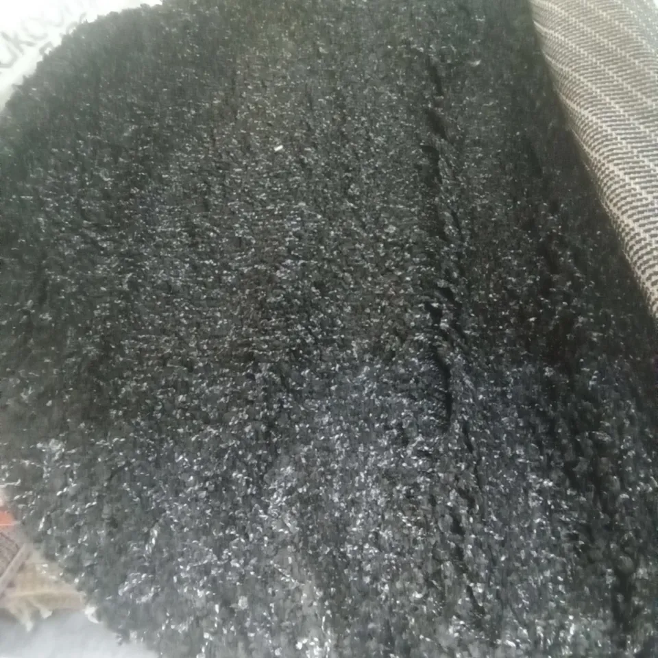 BLACK SCHWARZ POLYPROPYLENE PILE ROUND RUG 120CM
