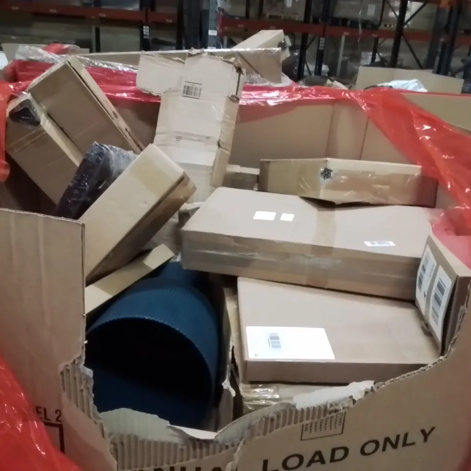 PALLET OF ASSORTED HOUSEHOLD GOODS AND PRODUCTS TO INCLUDE;KIDS POPUP TENT,AREA RUG,INFARED COOKTOP