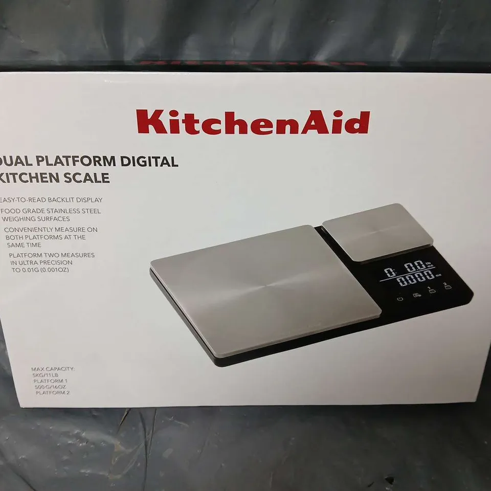 BOXED KITCHENAID DUAL PLATFORM DIGITAL KITCHEN SCALE