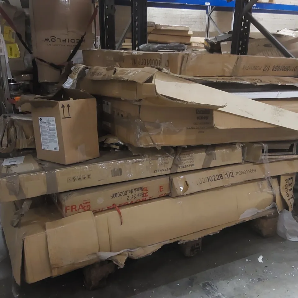 PALLET CONTAINING A LARGE QUANTITY OF ASSORTED FURNITURE PARTS ECT