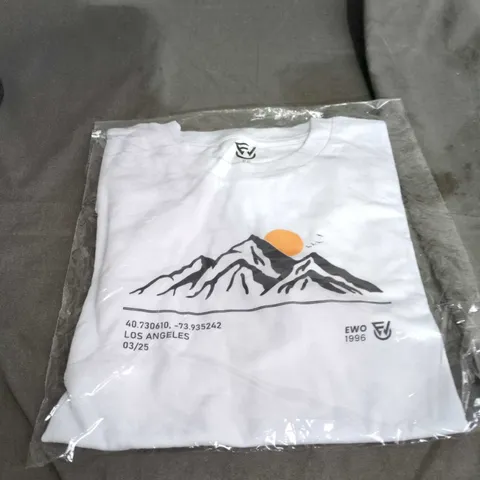 YOUTH T-SHIRT β MOUNTAIN PRINT WITH LA COORDINATES, UK SIZE 12-13