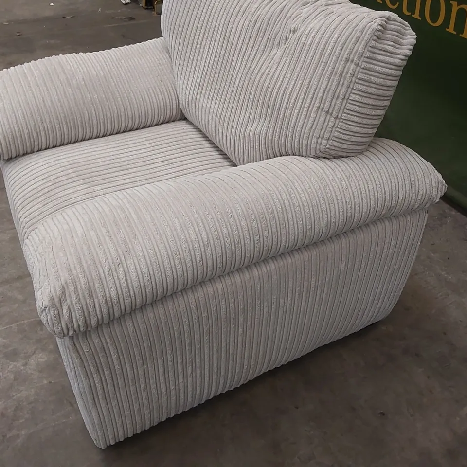 DESIGNER CORDUROY FABRIC UPHOLSTERED ARMCHAIR