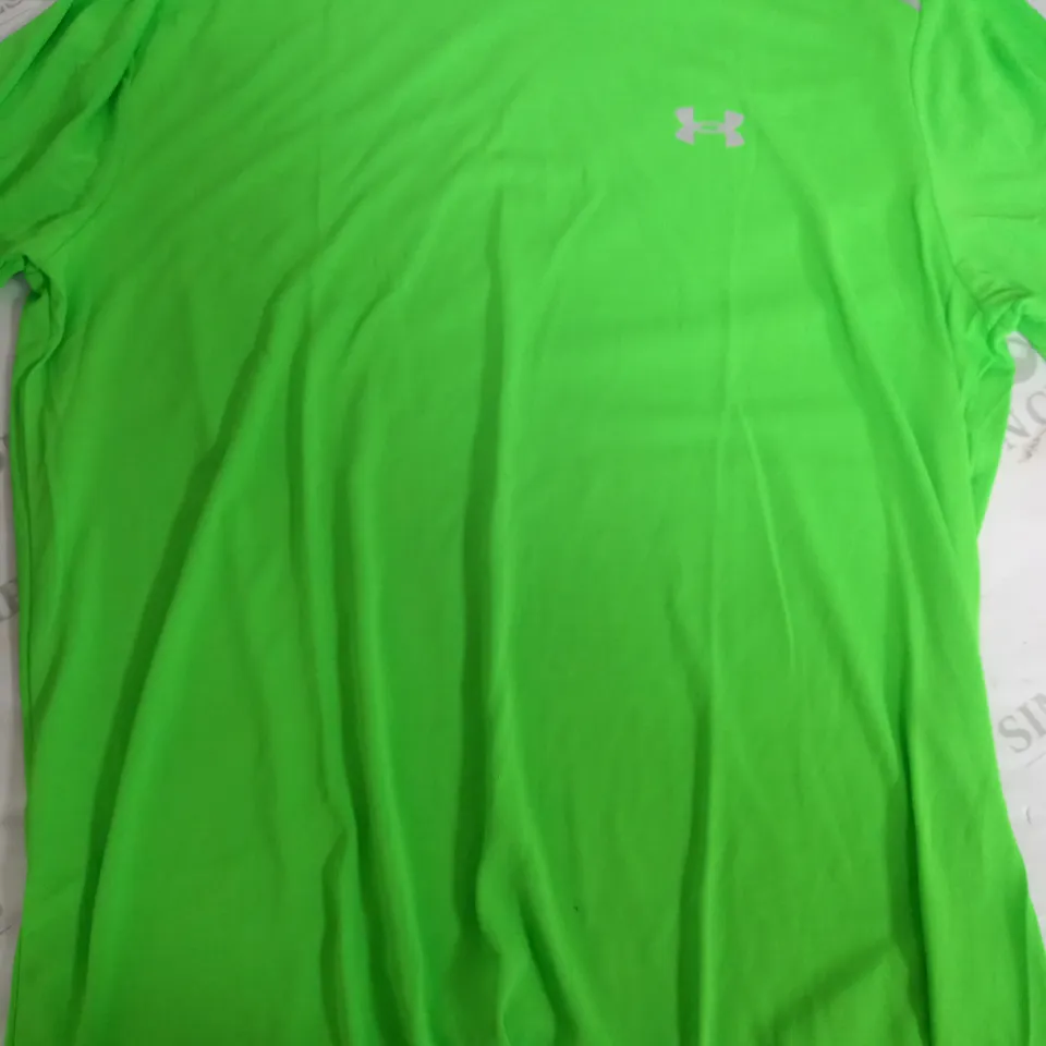 UNDER ARMOUR THE TECH TEE BRIGHT LIME GREEN T-SHIRT - MEDIUM