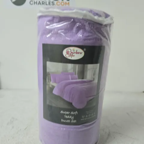 SUPER SOFT TEDDY DUVET SET – PURPLE