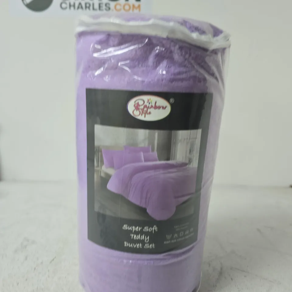 SUPER SOFT TEDDY DUVET SET – PURPLE