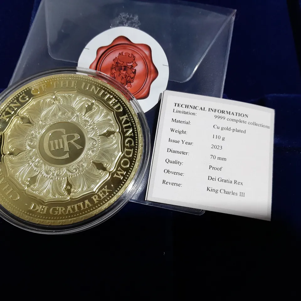 DEI GRATIA REX KING CHARLES THIRD 70MM COIN