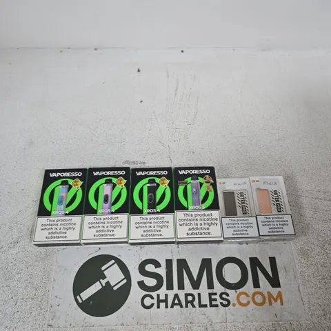 APPROXIMATELY 20 ASSORTED E-CIG PRODUCTS AND ACCESSORIES TO INCLUDE VAPRESSO, ASPIRE ETC