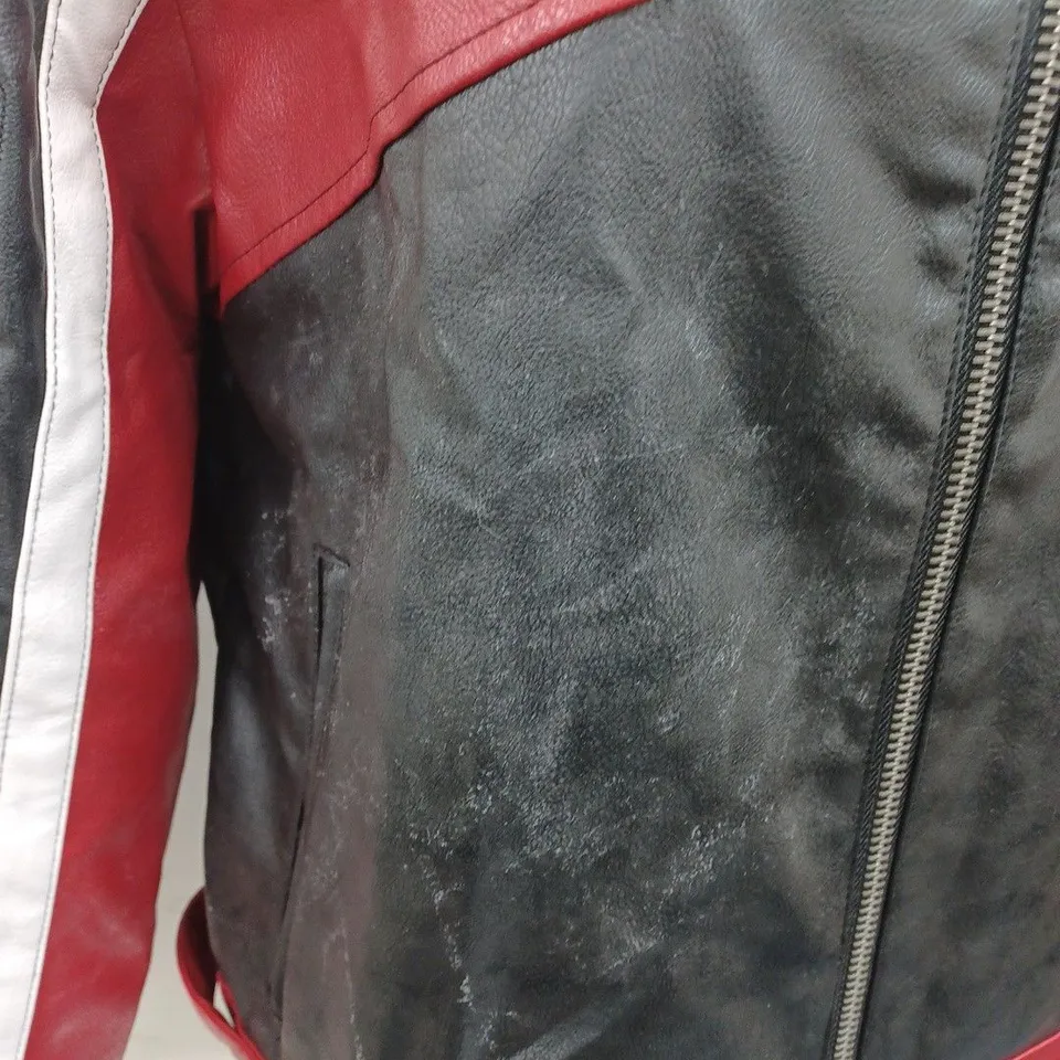 IETS FRANS LEATHER LOOK RACING STYLE JACKET - S P 