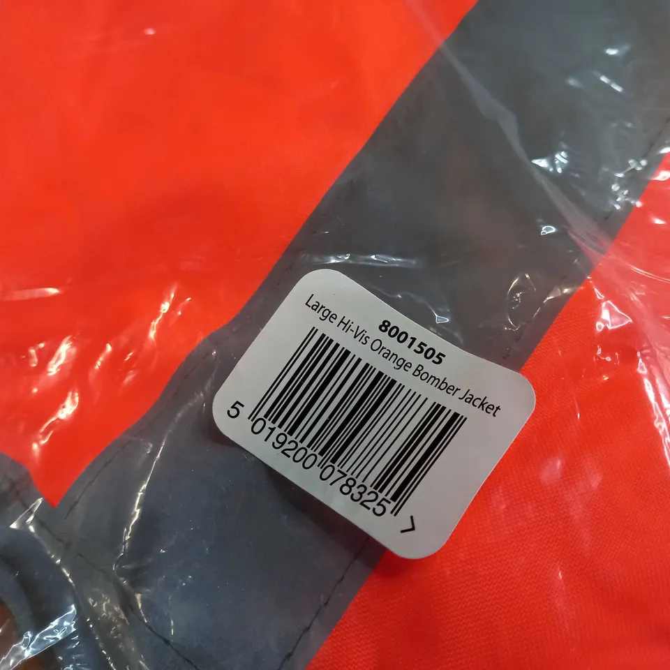 PACKAGED ORANGE HI-VIS BOMBER JACKET - LARGE