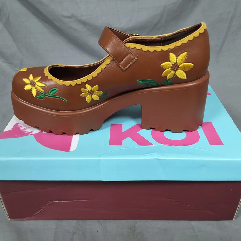 BOXED KOI TIRA BROWN MARY JANE'S SUNFLOWER EDITION - UK8