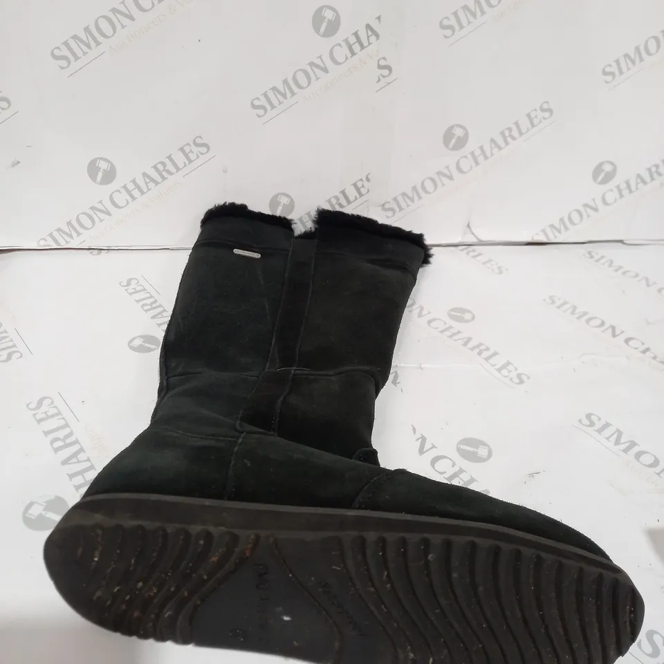 EMU AUSTRALIA "MOONTA" WATERPROOF KNEE LEATHER BOOTS - UK SIZE 7 - BLACK