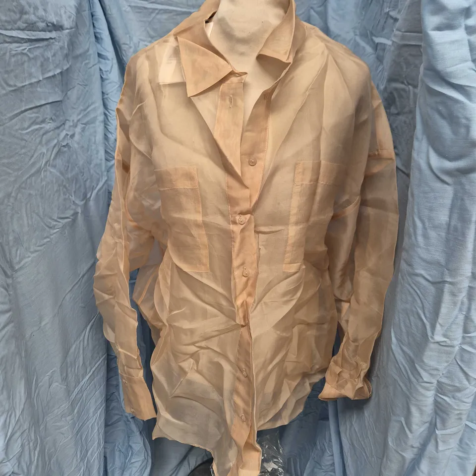 DISSH SIAN GOLD ORGANZA SHIRT IN GOLD - SIZE 10