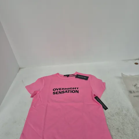 WHITE FOX PINK TβSHIRT β SIZE S/M
