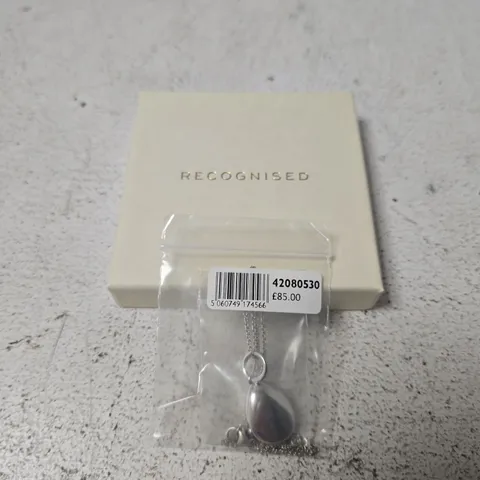 RECOGNISED PENDANT & FINE CHAIN NECKLACE, SILVER 