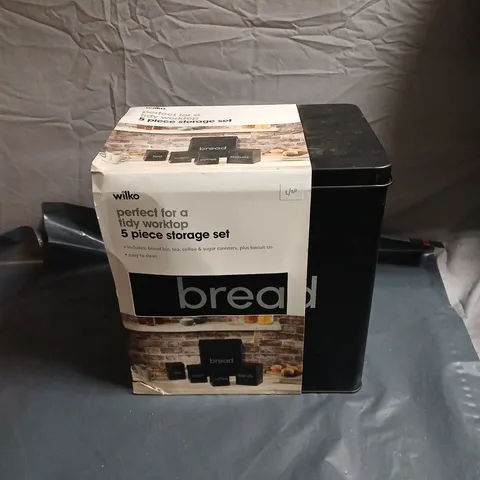 WILKO 5 PIECE STORAGE SET, INCLUDING BREAD BIN