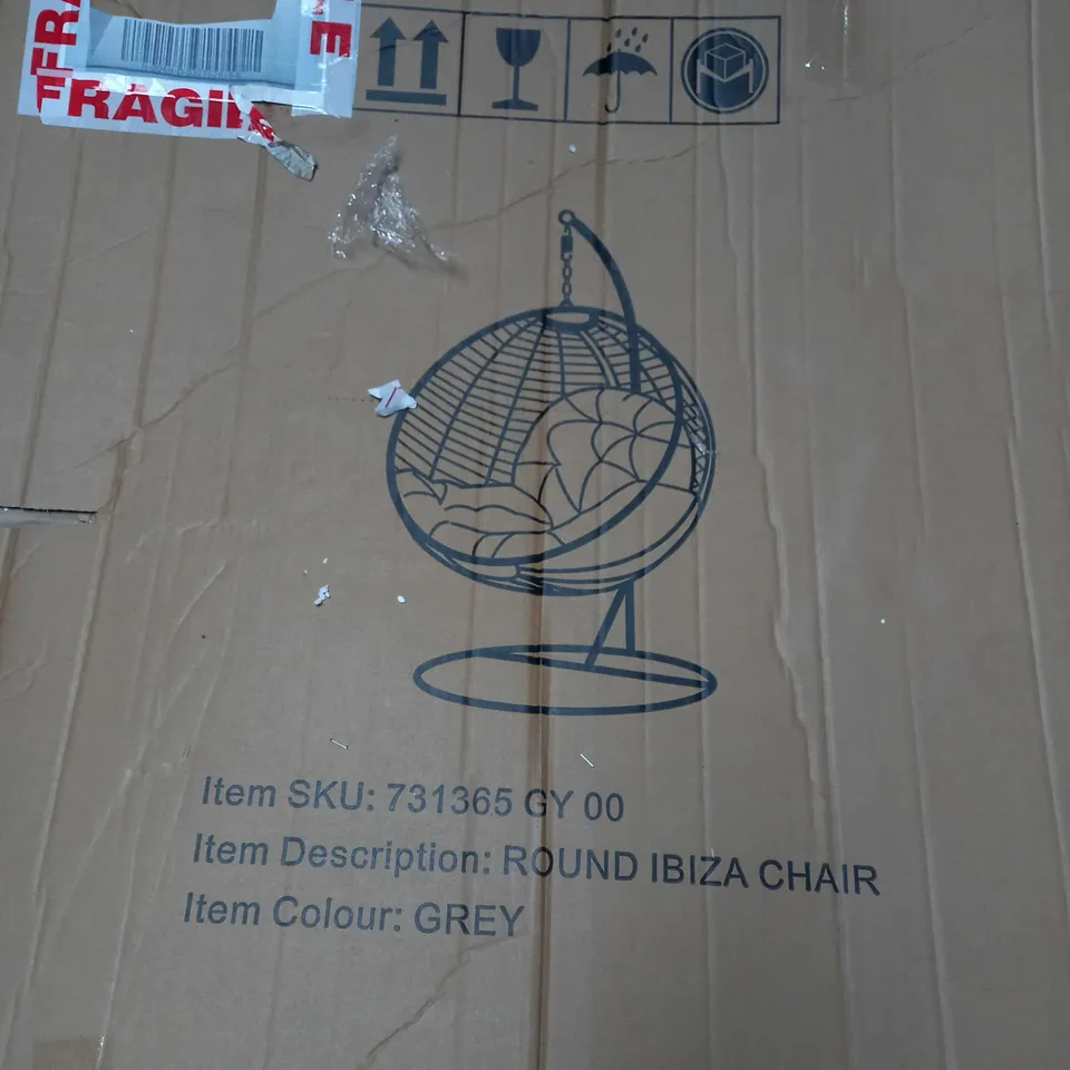 INNOVATORS ROUND IBIZA HANGING CHAIR, GREY [COLLECTION ONLY]