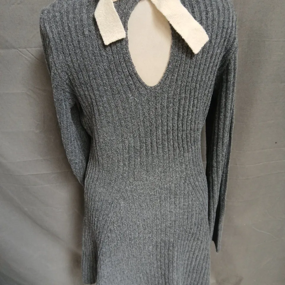 IN THE STYLE BOW DETAIL KNIT SKATER DRESS - UK 10-12