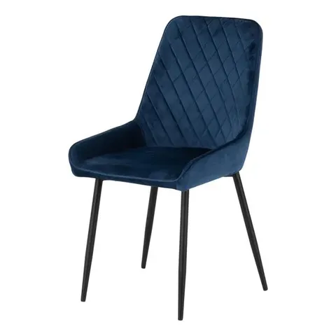 BOXED AVERY SET OF 2 DINING CHAIRS, VELVET - BLUE