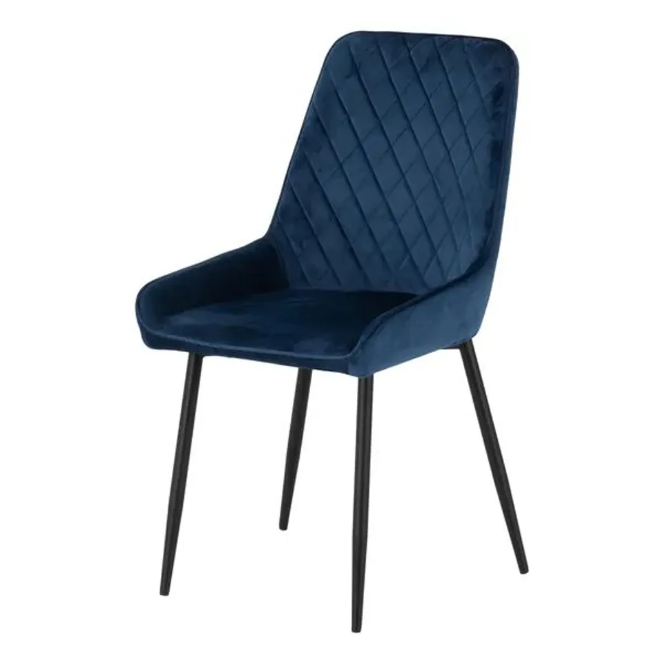 BOXED AVERY SET OF 2 DINING CHAIRS, VELVET - BLUE