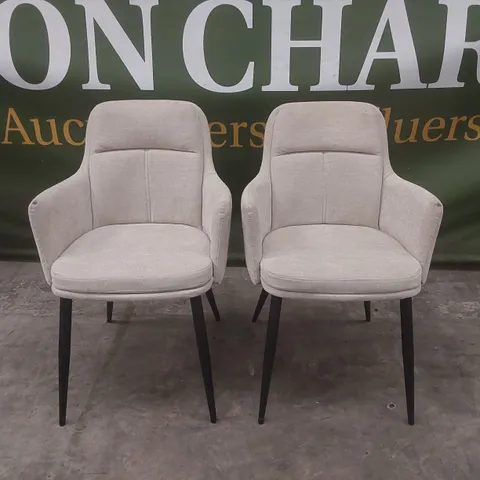 PAIR OF MXF FABRIC UPHOLSTERED DINING CHAIRS 