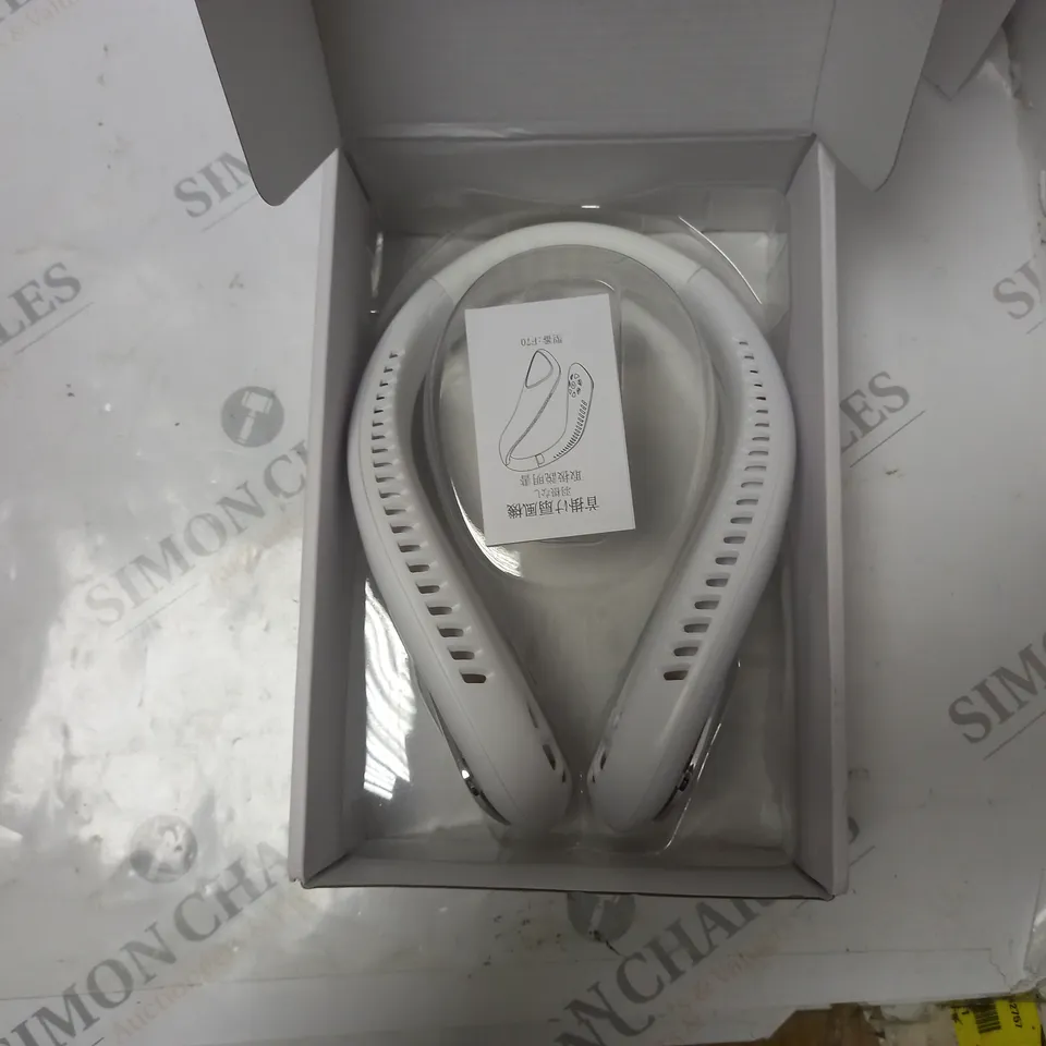 BOXED BLADELESS NECK FAN IN WHITE