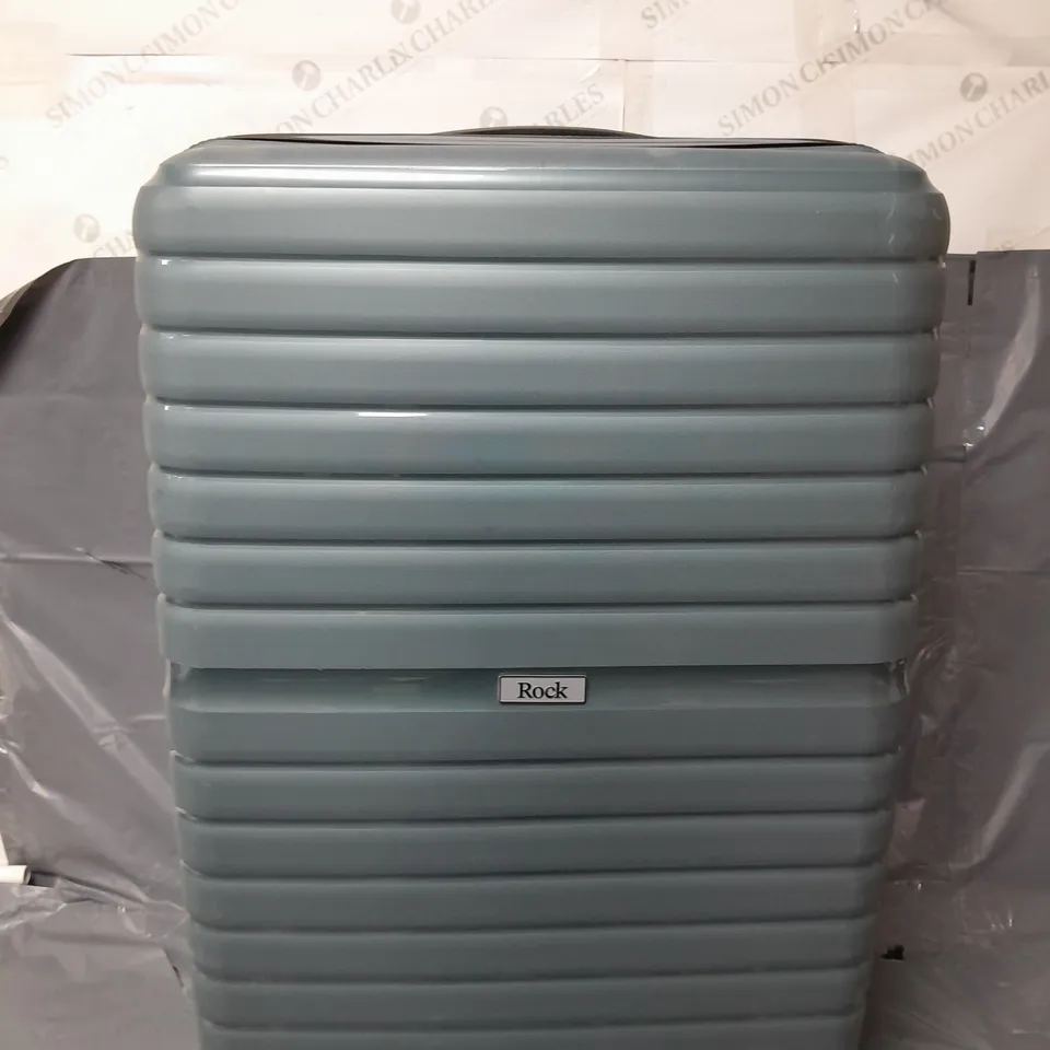 ROCK LUGGAGE SET OF 3 PLASTIC CASES IN BLUE