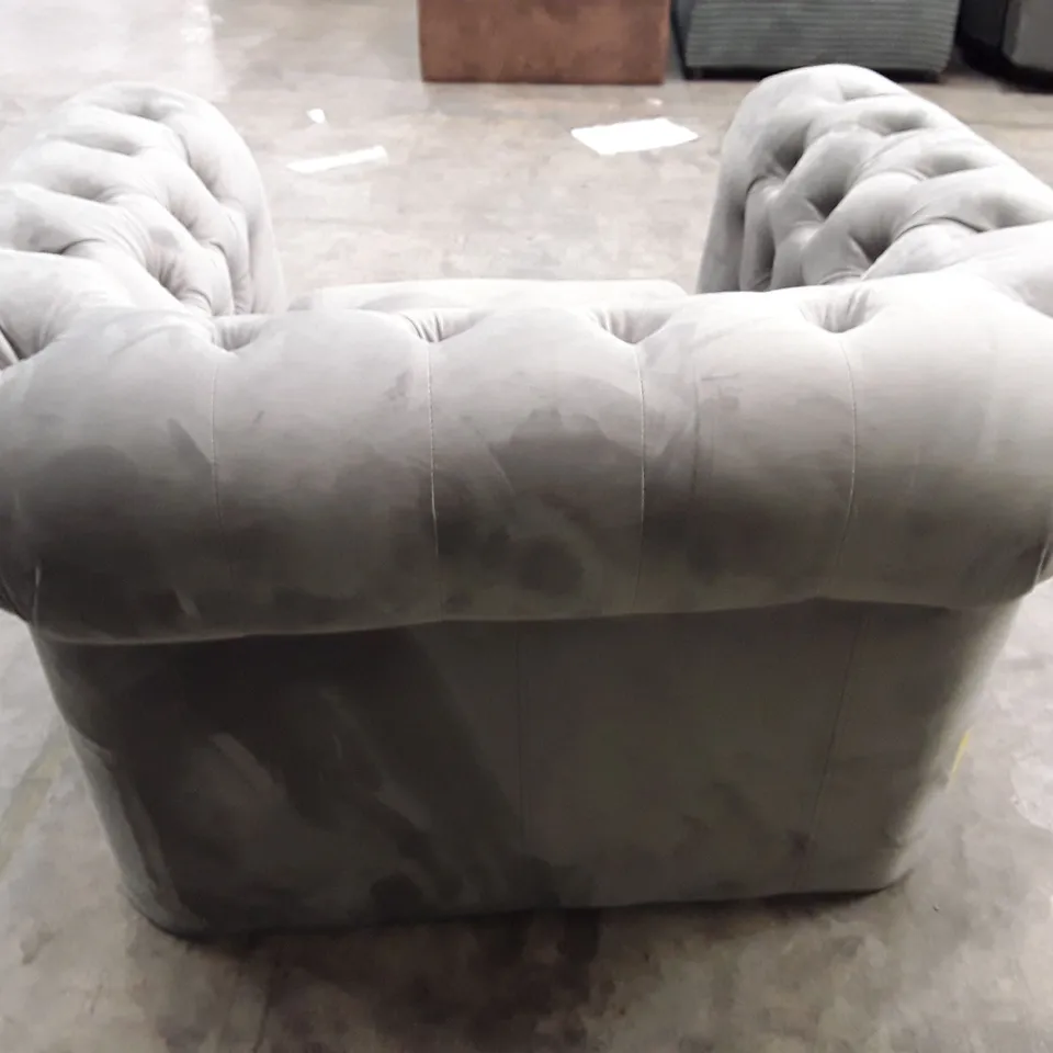 QUALITY DESIGNER ARMCHAIR - GREY FABRIC