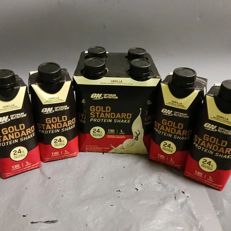 8 OPTIMUM NUTRITION GOLD STANDARD PROTEIN SHAKES VANILLA FLAVOUR (8 x 325ml) - COLLECTION ONLY