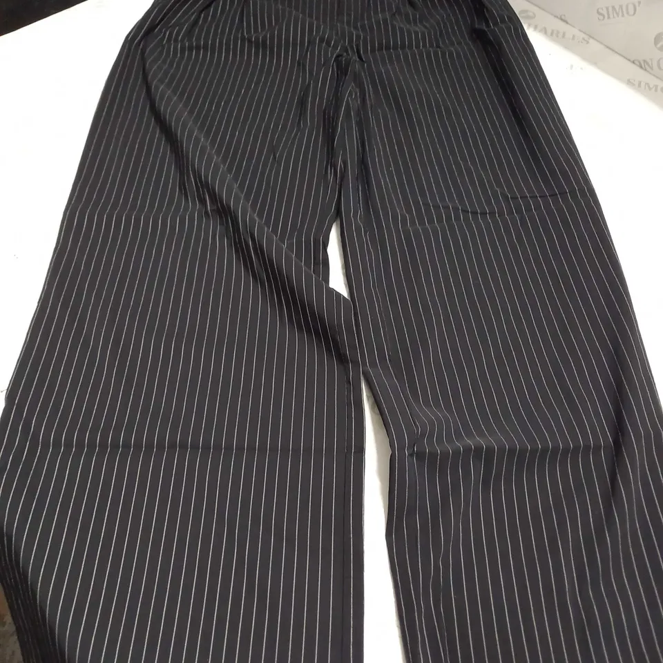ZARA STRIPE BAGGY WIDE LAG PANTS IN BLACK/GREY - SMALL