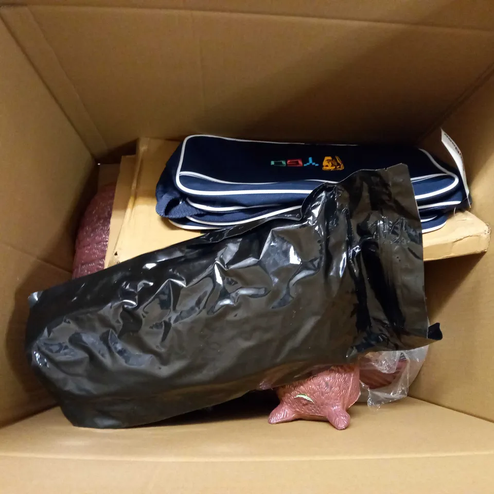 LARGE BOX OF APPROXIMATELY 10 ASSORTED HOUSEHOLD ITEMS TO INCLUDE: ASSORTED BOXED ITEMS, RES MED FACE MASK, DEWALT /HEPA FILTER