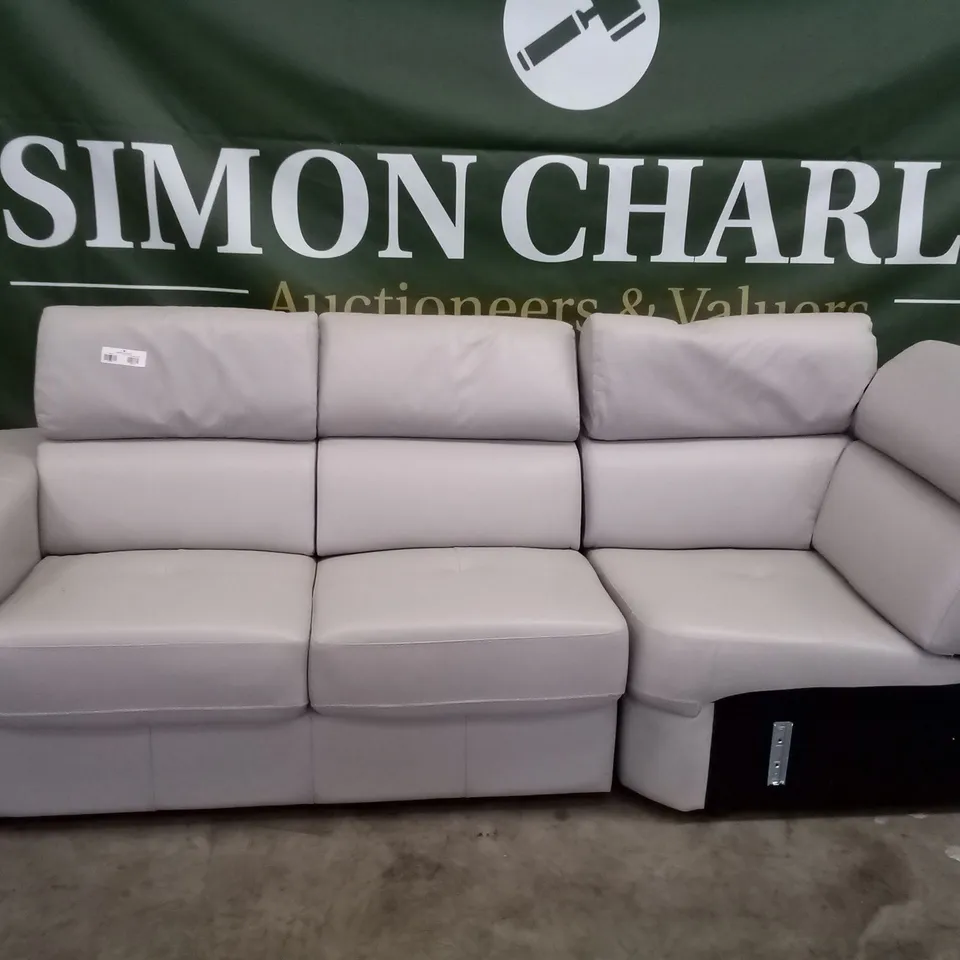 QUALITY DESIGNER 2PCS CORNER SOFA - EGGSHELL LEATHER