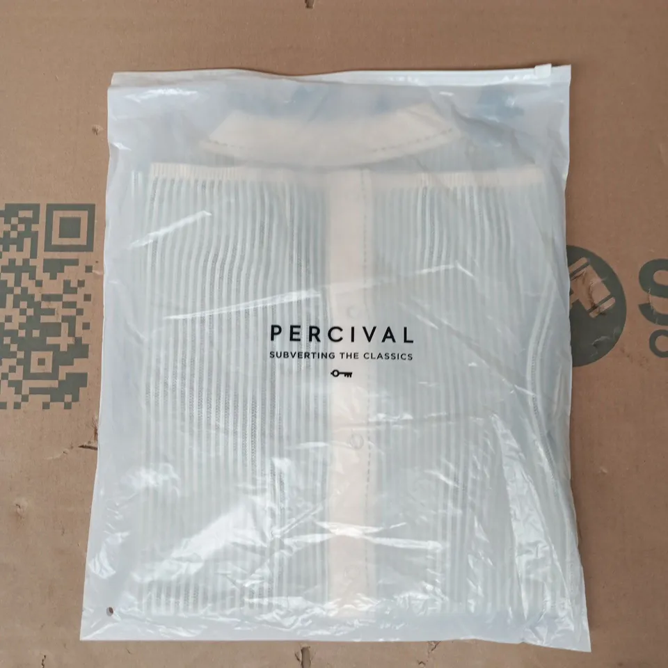 BAGGED PERCIVAL DIXON REGULAR KNITTED POLO IN ECRU SIZE LARGE