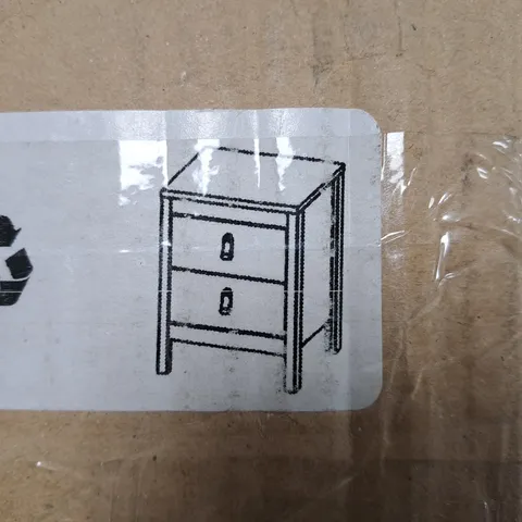 BOXED MADRID BEDSIDE 2-DRAWER CABINET IN WHITE - 1OF1