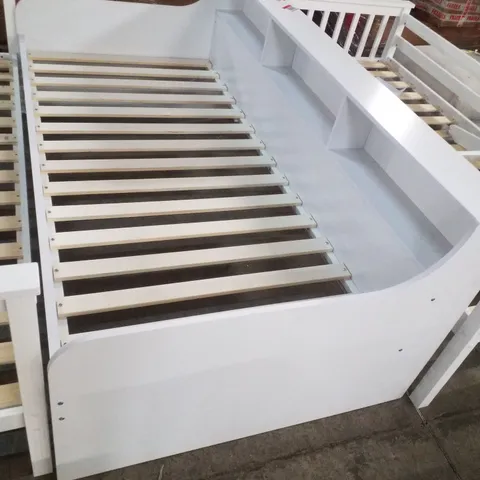 3FT WOOD BED FRAME WITH STORAGE - WHITE