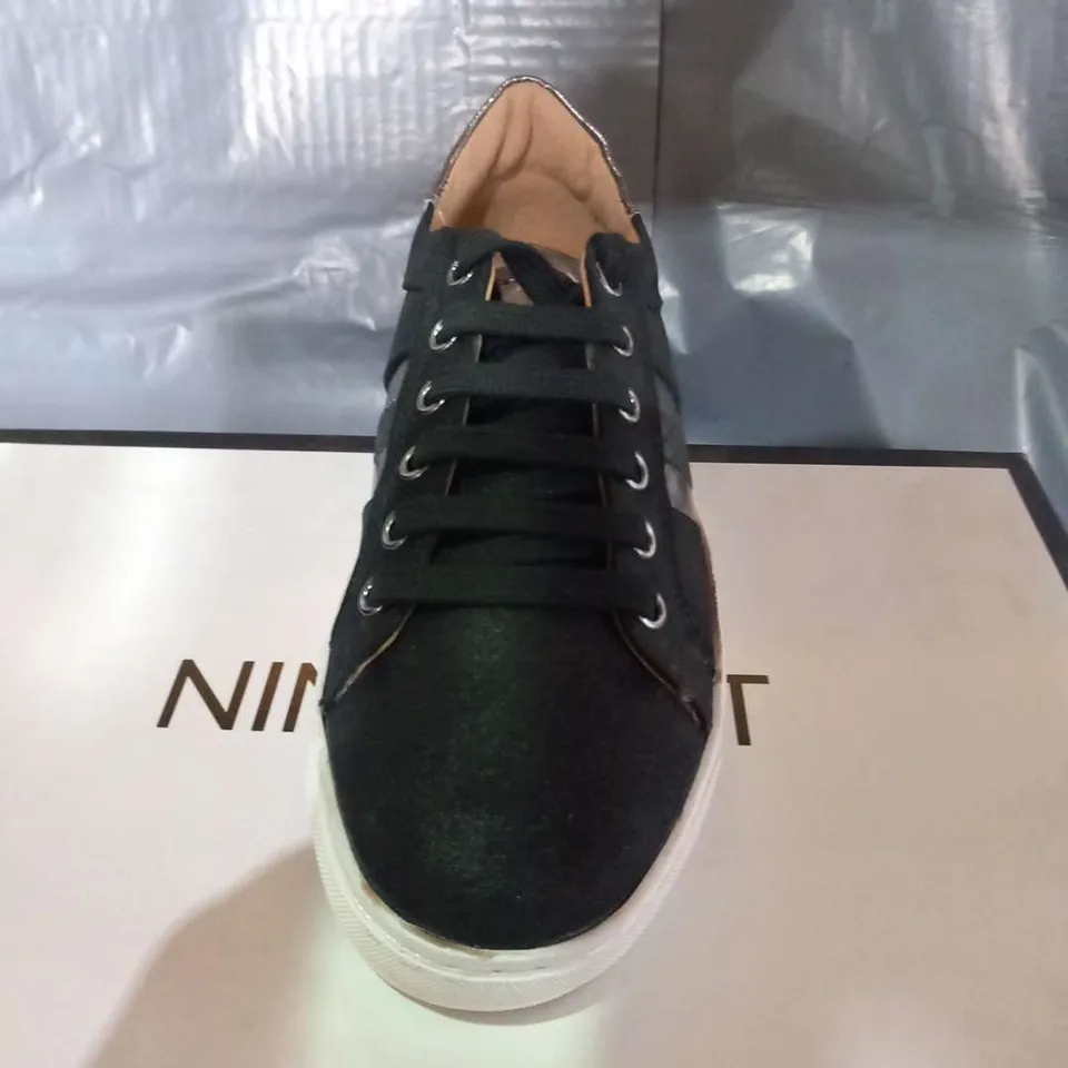 BOXED NINE WEST BLACK SYNTHETIC SNEAKERS SIZE 3