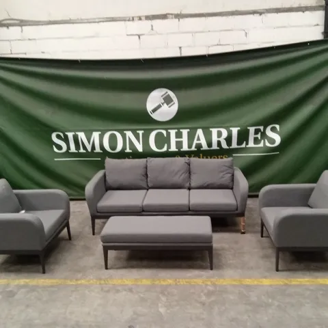 HU365 SORRENTO GREY ALL WEATHER SOFA LOUNGE SET // TABLE IS BOXED