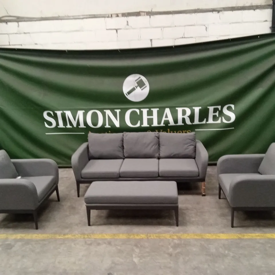 HU365 SORRENTO GREY ALL WEATHER SOFA LOUNGE SET // TABLE IS BOXED RRP £2699