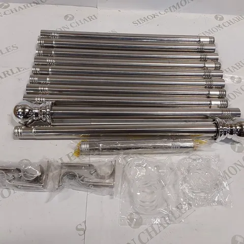 BOXED INFLATION ADJUSTABLE CURTAIN POLE - SILVER (1 BOX)