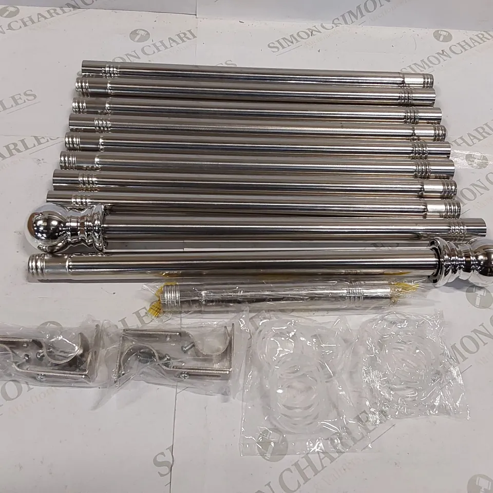 BOXED INFLATION ADJUSTABLE CURTAIN POLE - SILVER (1 BOX)