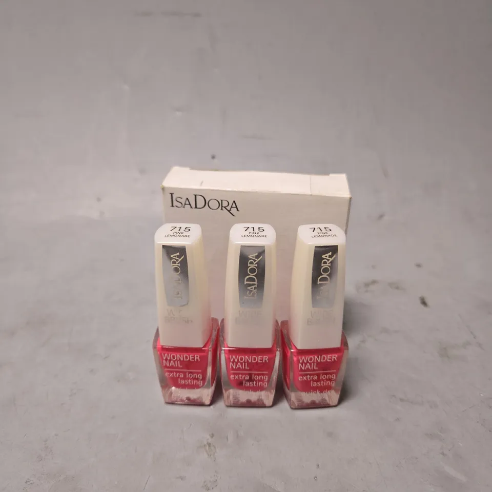 BOX OF APPROX 100 ISADORA WONDER NAIL WIDE BRUSH VARNISHES IN 715 PINK LEMONADE