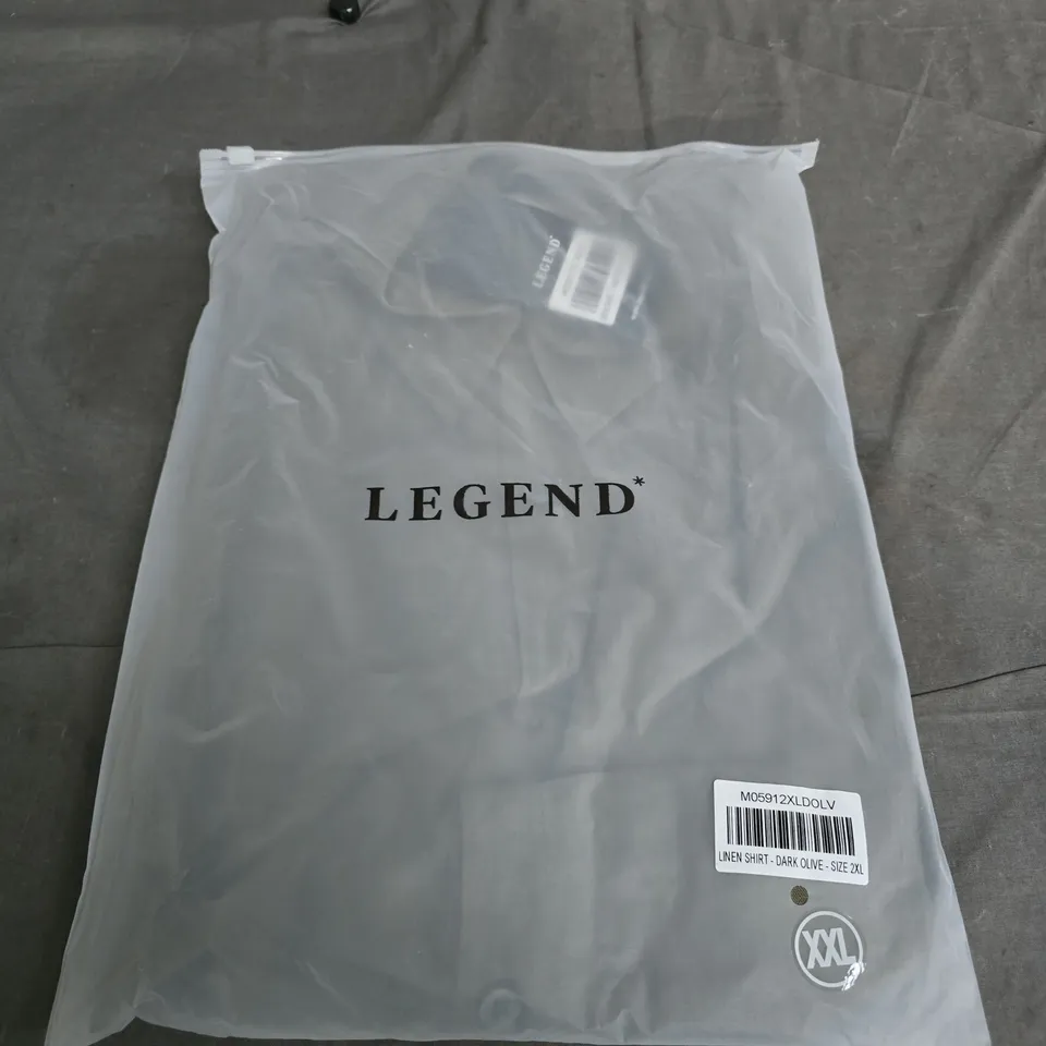 LEGEND LINEN SHIRT – DARK OLIVE, UK 2XL