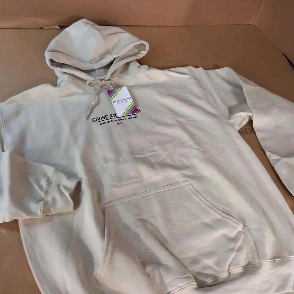 GOOSE AND GANDER BEIGE HOODIE - M