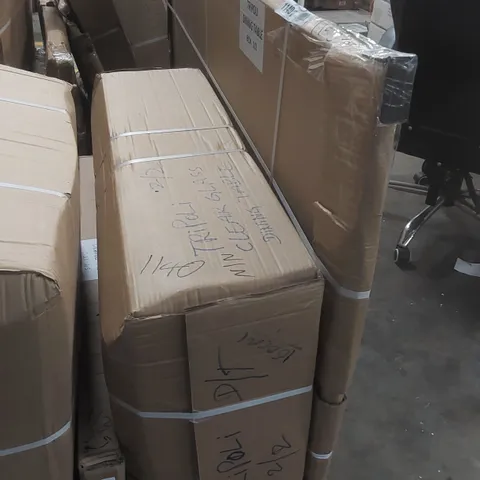 BOXED TRIPOLI 160CM CLEAR GLASS DINING TABLE (2 BOXES)